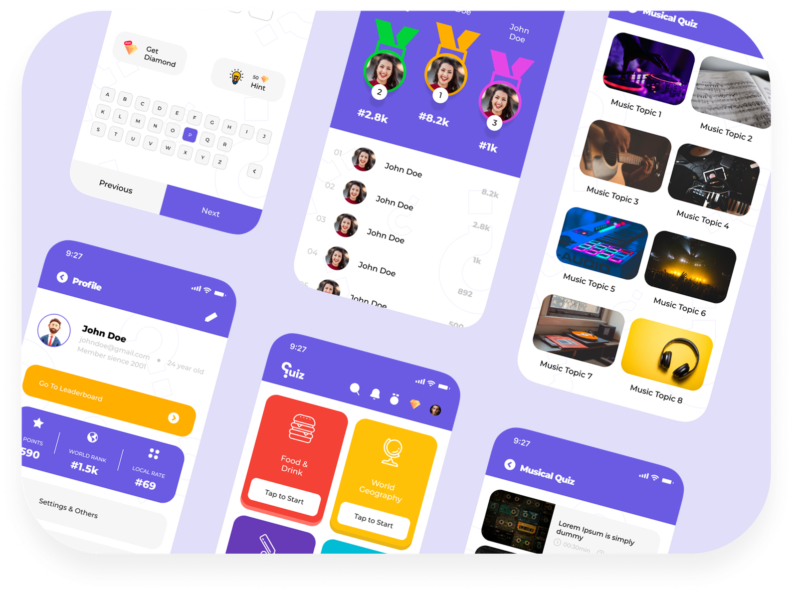 Quiz App Gamified Social Showcase